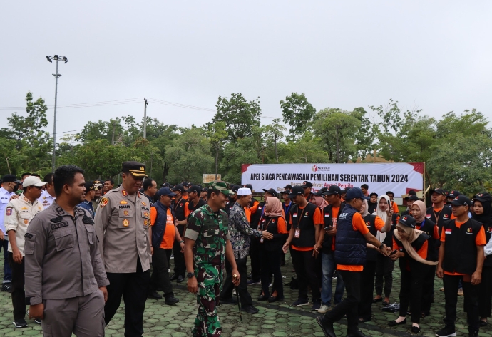 Kapolres Way Kanan Hadiri Apel Siaga Pengawasan Pemilihan Serentak Tahun 2024